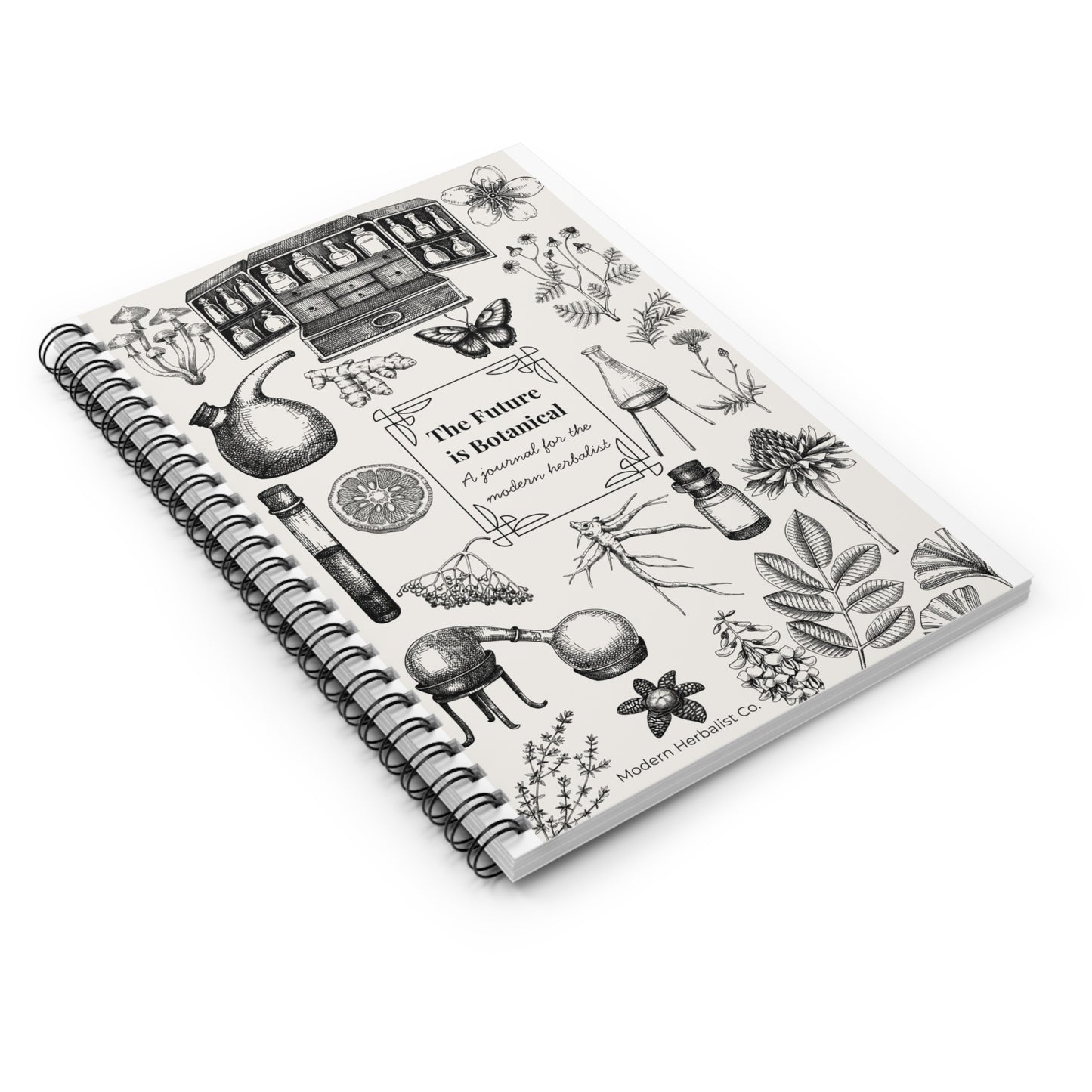 Botanical Themed Spiral Notebook - "The Future is Botanical" - Perfect for Modern Herbalists