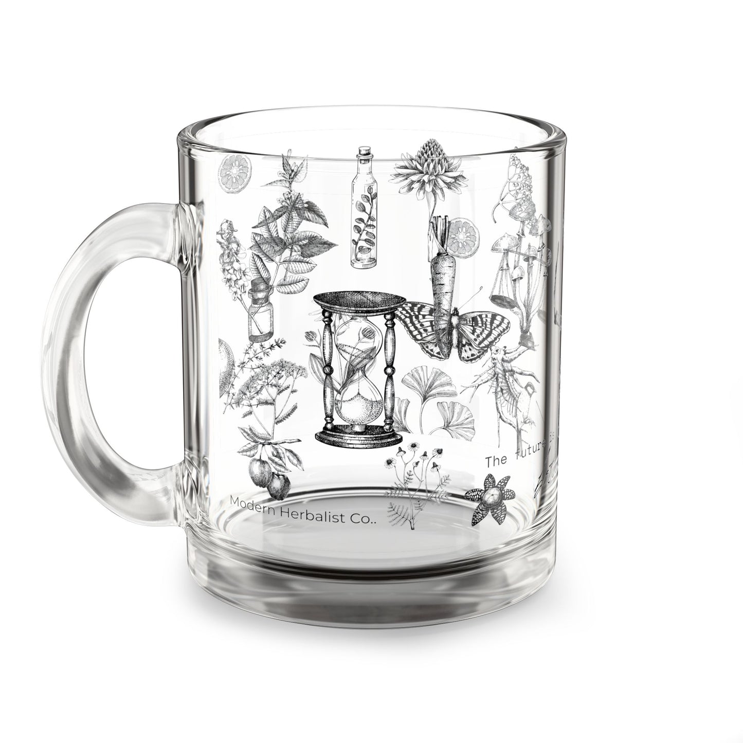 Botanical Glass Mug | Future is Botanical Design | Perfect Gift for Nature Lovers