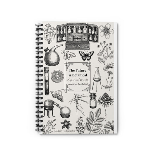 Botanical Themed Spiral Notebook - "The Future is Botanical" - Perfect for Modern Herbalists
