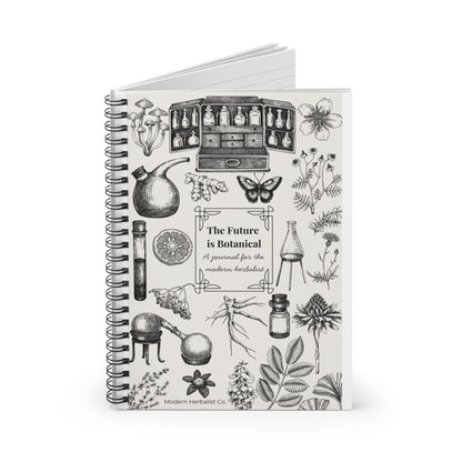 Botanical Themed Spiral Notebook - "The Future is Botanical" - Perfect for Modern Herbalists